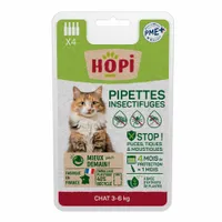 HOPI Pipettes Anti Puces Chat de 3 à 6 kg - 4 Mois de Protection