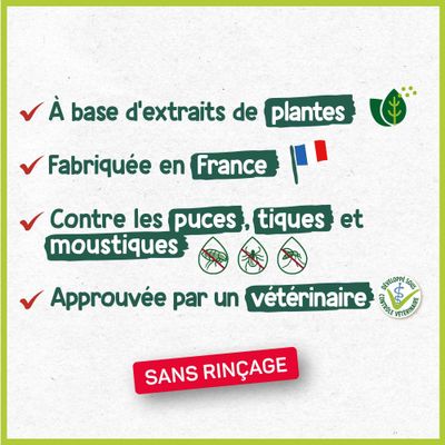 HOPI Mousse Insectifuge sans rinçage Chat&Chien - Pratique et Econome