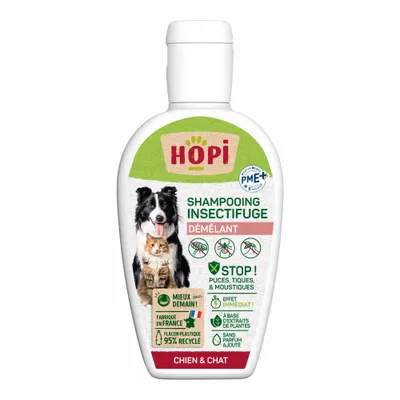 HOPI Shampooing Démêlant Anti Puces Chat&Chien - Efficace et Pratique