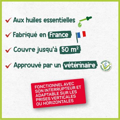 HOPI Diffuseur Anti Stress Chat, Chien, Lapin, Rongeur - 1 Recharge Incluse