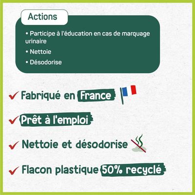 HOPI Détergent Urinaire Chat&Chien - Nettoie et Neutralise Les odeurs