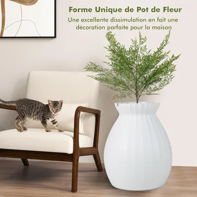 Giantex Bac à Litière pour Chat,Contrôle Intelligent des Odeurs