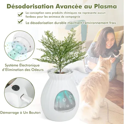 Giantex Bac à Litière pour Chat,Contrôle Intelligent des Odeurs