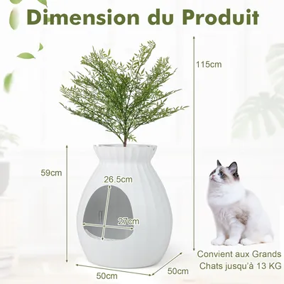 Giantex Bac à Litière pour Chat,Contrôle Intelligent des Odeurs