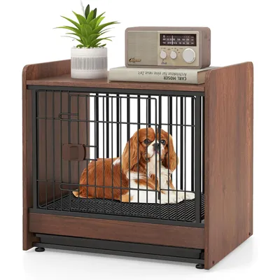 Giantex Cage pour Chien,Porte à Verrou,Plateau Amovible,62x49,5x61cm 50 KG
