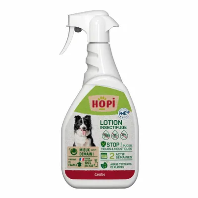 HOPI Spray Lotion Anti Puces Sans Rinçage Chien 500 ml - A base de Plantes