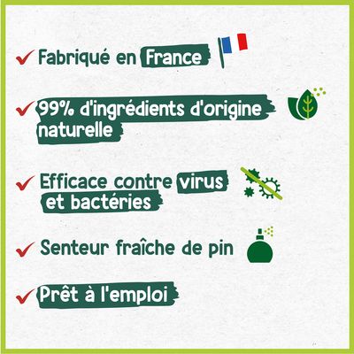 HOPI Spray Désinfectant Multifonction  750 ml - Nettoie toutes les Surfaces