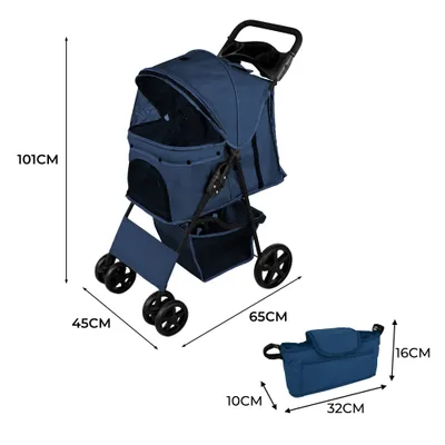 Monstershop Poussette pour Animal de Compagnie et Sac Caddy – Bleu