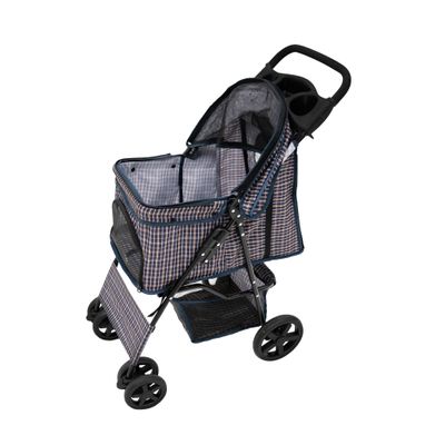 Monstershop Poussette pour Animal de Compagnie – Tartan Bleu