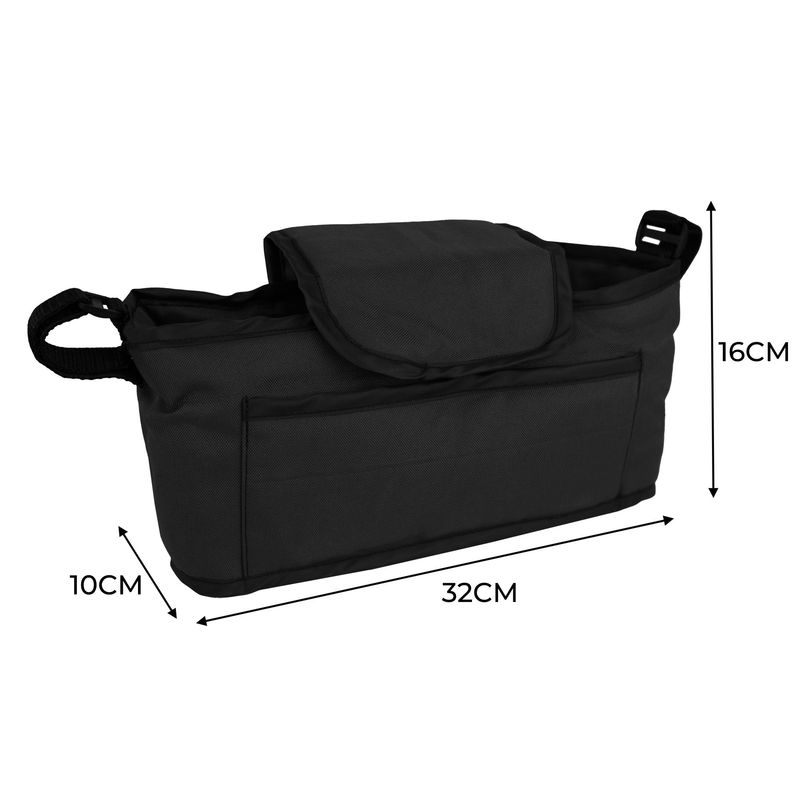 Monstershop Sac Caddy pour Poussette pour Animaux de Compagnie Noir