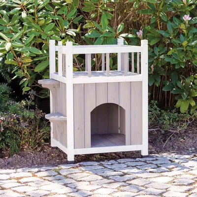 animallparadise - Maison avec balcon pour chat 45 x 65 x 45 cm pour l'extér