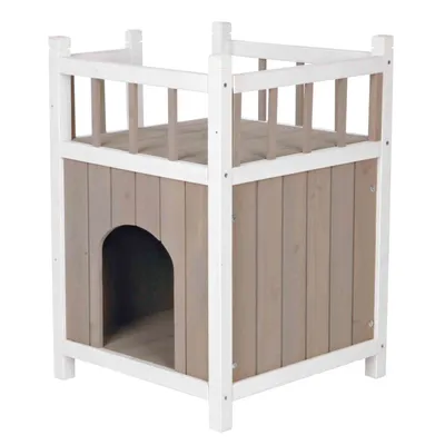 animallparadise - Maison avec balcon pour chat 45 x 65 x 45 cm pour l'extér