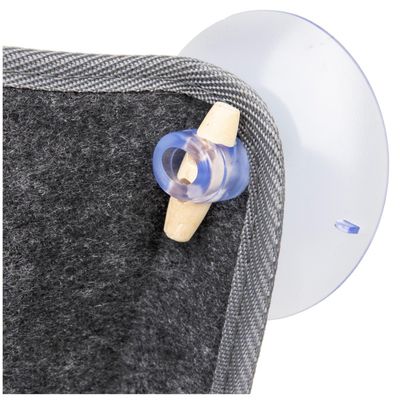 Hamac pour fenêtres large Benji en feutre gris 67 x 24.5 x 22 cm pour chat.
