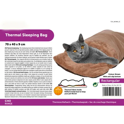 animallparadise - panier de couchage thermique 70 x 40 x 9 cm pour chat