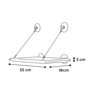 Lit Hamac pour chat pour grande fenêtre vitre minimum 60 cm