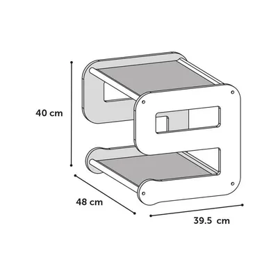 Flamingo - Lit hamac superposé 48 x 39,5 x 40 cm, pour chat.