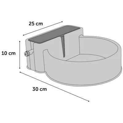animallparadise - Fontaine a eau extérieur grise contenance  2.5 litres