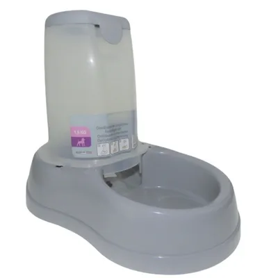 Stefanplast - Distributeur de croquettes 1.5 kg, gris en plastique, pour ch