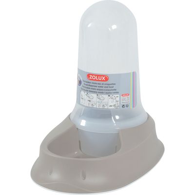 Distributeur mixte 3.5 litres eau ou croquettes Taupe antidérapant pour chi