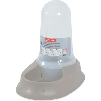 Stefanplast - Distributeur mixte 3.5 litres eau ou croquettes Taupe antidér