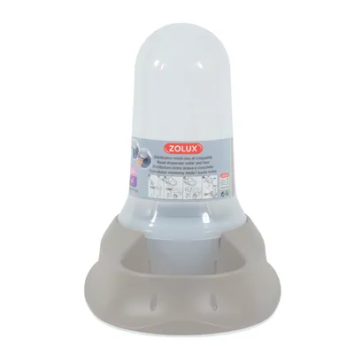 Stefanplast - Distributeur mixte 3.5 litres eau ou croquettes Taupe antidér