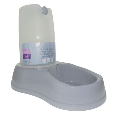 Distributeur d'eau 3.5 litres, gris en plastique, pour chien ou chat