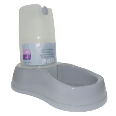 Stefanplast - Distributeur d'eau 3.5 litres, gris en plastique, pour chien