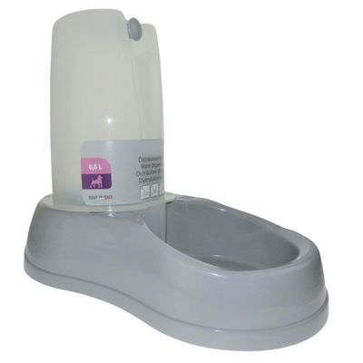 Distributeur d'eau 6.5 litres, gris en plastique, pour chien