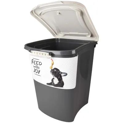 Flamingo - Boite à croquettes 38 Litres nourriture pour chien, avec une pel Flamingo - Boite à croquettes 38 Litres nourriture pour chien, avec une pel