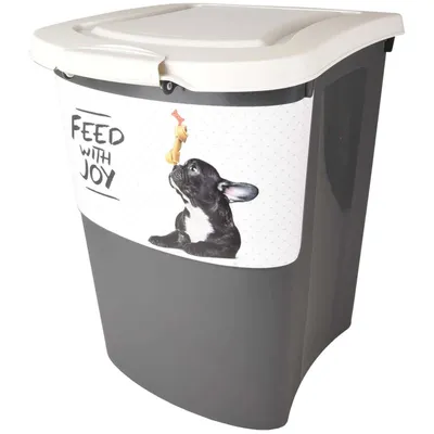 Flamingo - Boite à croquettes 38 Litres nourriture pour chien, avec une pel Flamingo - Boite à croquettes 38 Litres nourriture pour chien, avec une pel