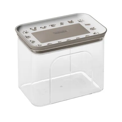 Boite à friandises hermétique taupe 1.2 litres pour chien ou chat