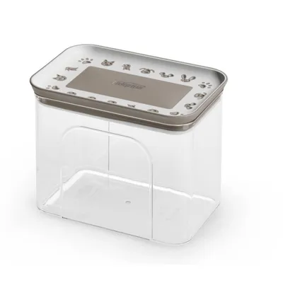 Boite à friandises hermétique taupe 1.2 litres pour chien ou chat