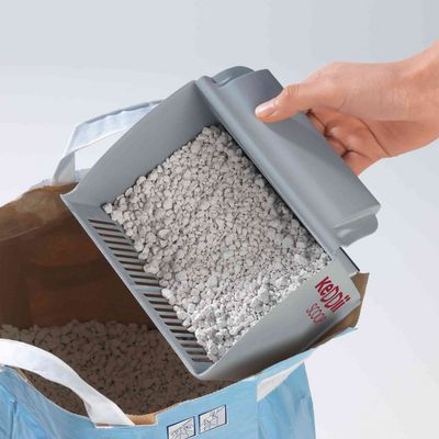 Pelle à litière aggloméré. 6 en 1KeDDii scoop.  grise.  pour chat.