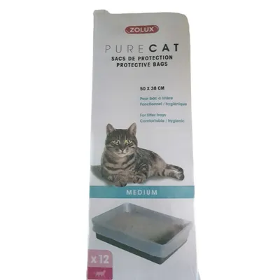 12 Sacs de protection pour bac à litière 50 x 38 cm pour chat