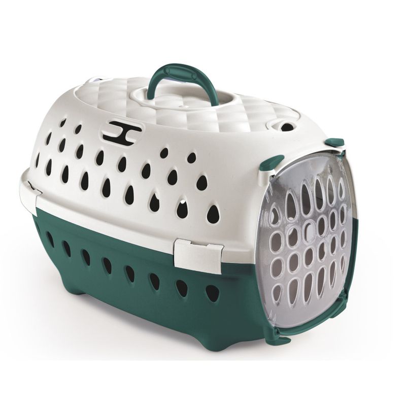 Cage de transport Smart chic verte max 6 kg pour petit chien et chat