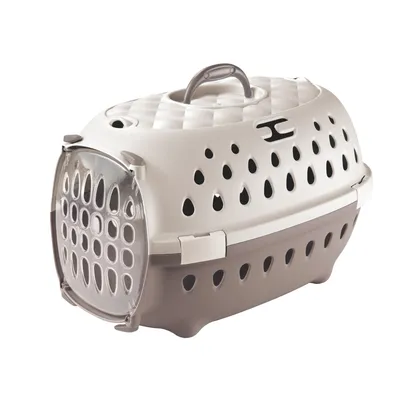 Cage de transport Smart chic Taupe max 6 kg pour petit chien et chat