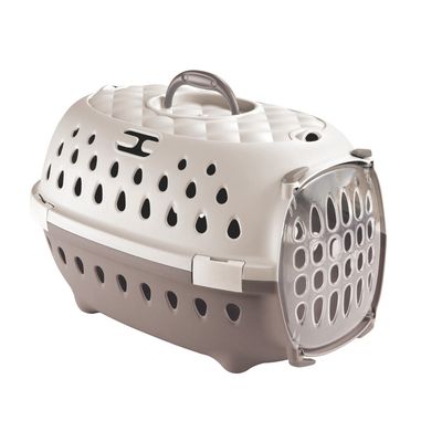 Cage de transport Smart chic Taupe max 6 kg pour petit chien et chat