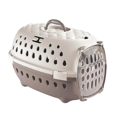 Cage de transport Smart chic Taupe max 6 kg pour petit chien et chat