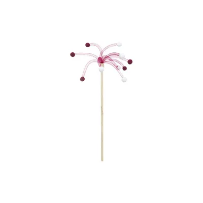 Jouet canne à pêche pour chat avec tube flexible et pompon, 40 cm,