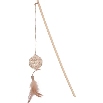 animallparadise - 3 cannes à pêche en bambou, jouet carton, rotin et Matata