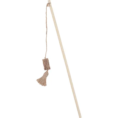 animallparadise - 3 cannes à pêche en bambou, jouet carton, rotin et Matata