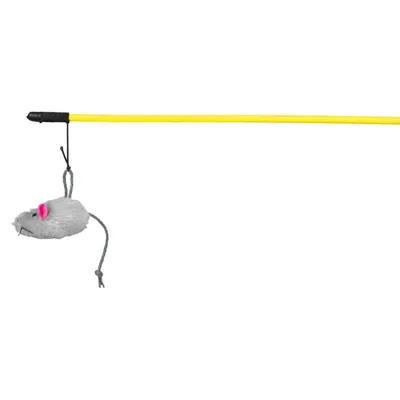 Canne à pêche de 1 mètre avec souris, couleur aléatoire, pour chat