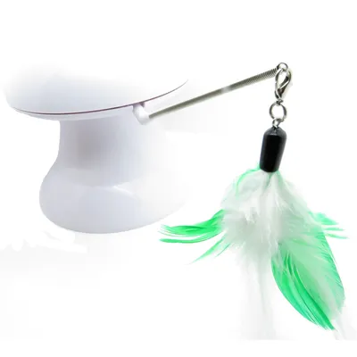 animallparadise - Jouet 2 en 1 avec plume et pointeur lumineux pour chat.