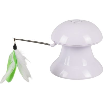 jeux 2 en 1 avec plume et pointeur lumineux pour chat.