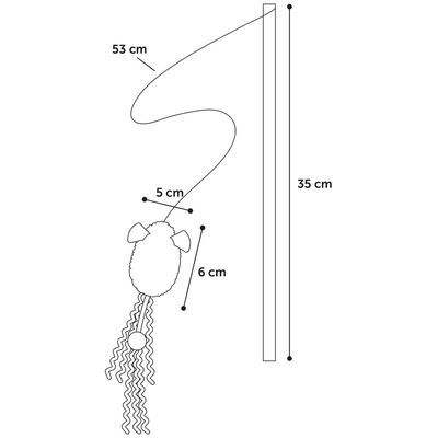 1 Canne à pêche SUAVA 20 cm jouet pour chat couleur aléatoire