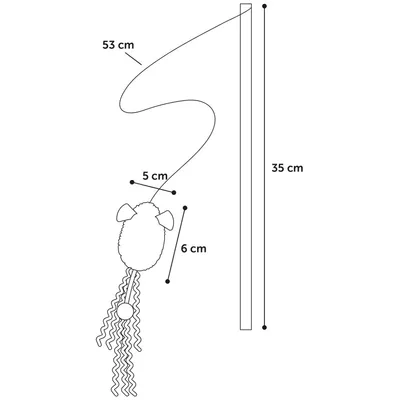 1 Canne à pêche SUAVA 20 cm jouet pour chat couleur aléatoire