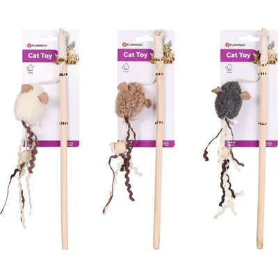 Flamingo - 1 Canne à pêche SUAVA 20 cm jouet pour chat couleur aléatoire