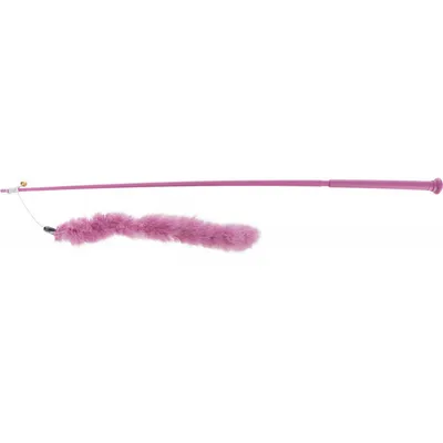 Canne à pêche XXL avec boa de plumes, taille 65 cm pour chat.