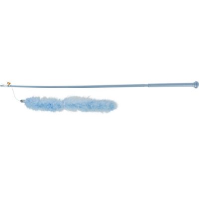 Canne à pêche XXL avec boa de plumes, taille 65 cm pour chat.