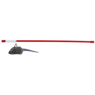 Trixie - 1 Cannes à pêche avec souris Squeaky longueur 47 cm pour chat